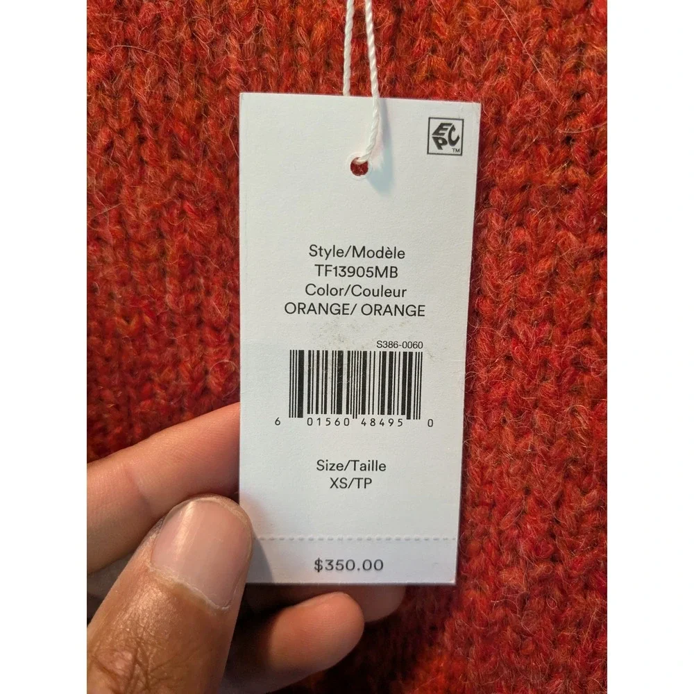 Derek Lam 10 Crosby Orange Puff‎ Sleeve Sweater XS/TP New with Tags - Picture 4 of 11